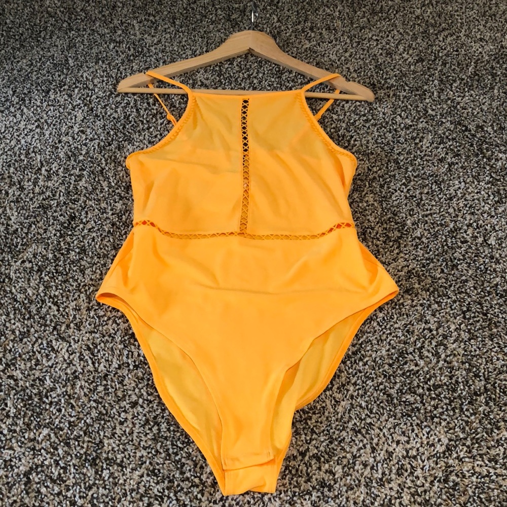 Orange body suit